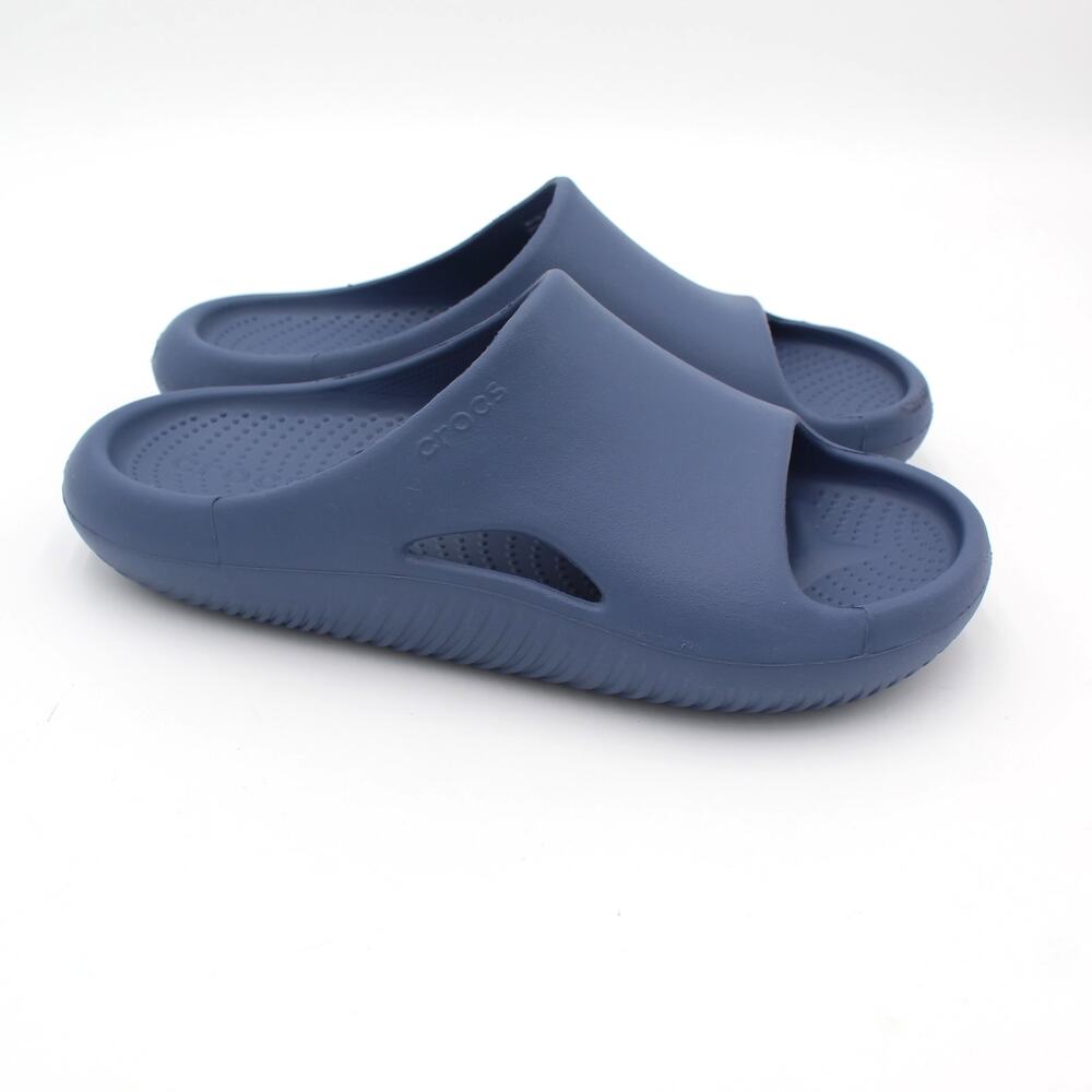 Crocs Mellow Recovery Slides Mens 9 Womens 11 Blue Comfort Sandals Casual